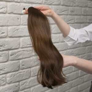 Extensiones de cabello de color marrón